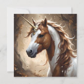 Save The Date Whispers De L'Imaginaire Brown Et Blanc Unicorn, (Dos)