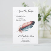 Save The Date Whispers of Grace Feathered Élégance Minimalisme (Debout devant)