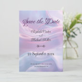Save The Date Whispers of Silk : Dreamy Pastel Waves Pink Blue (Debout devant)