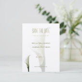 Save The Date White Calla Lily Enregistrer la date annonce (Debout devant)