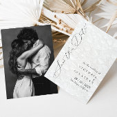Save The Date White Elegant Script Photo Enregistrer La Date