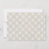 Save The Date White Great Gatsby Art Déco Gold Enregistrer La Da (Dos)