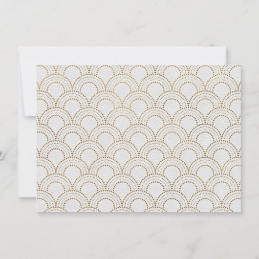 Save The Date White Great Gatsby Art Déco Gold Enregistrer La Da (Dos)