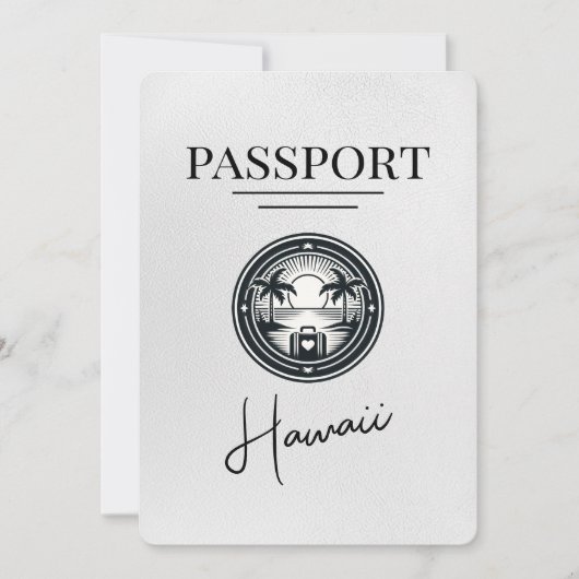 Save The Date White Hawaii Passport Enregistrer La Date (Devant)