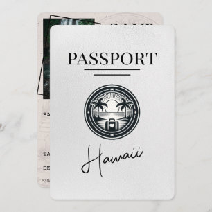 Save The Date White Hawaii Passport Enregistrer La Date