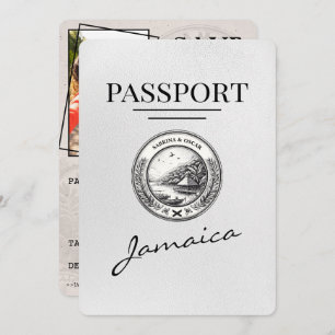 Save The Date White Jamaïque Passport Enregistrer la date