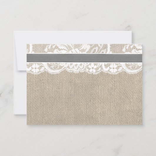 Save The Date White Lace & Burlap Wedding Enregistrer la date (Dos)