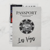 Save The Date White Las Vegas Passport Enregistrer La Date (Devant / Derrière)