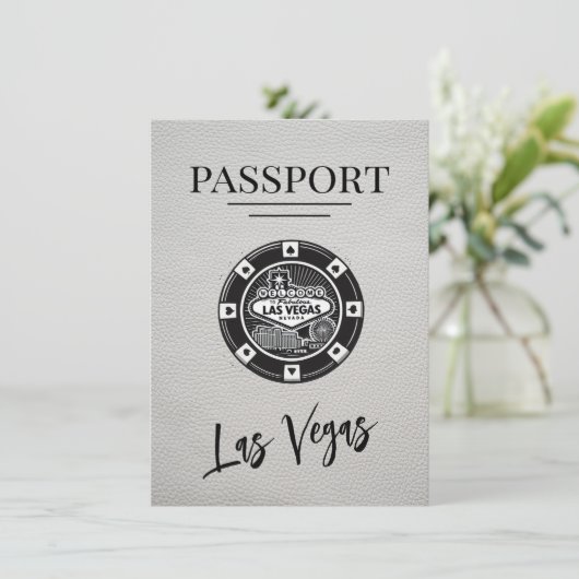 Save The Date White Las Vegas Passport Enregistrer La Date (Debout devant)