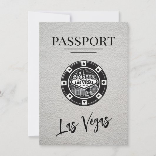 Save The Date White Las Vegas Passport Enregistrer La Date (Devant)