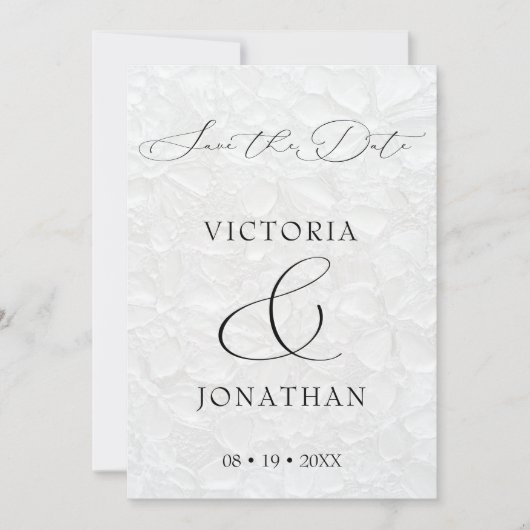 Save The Date White Modern Elegant Script Photo (Devant)