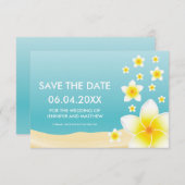 Save The Date White Plumeria Mariage Tropical Enregistrer La Dat (Devant / Derrière)