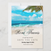 Save The Date White Sands Beach Palm Tree Enregistrer la date (Devant)