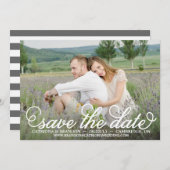 Save The Date White Whimsical Script Enregistrer la date annonce (Devant / Derrière)