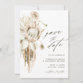 Save The Date Wild Boho Protea Pampas Grass Floral Mariage Photo (Devant)