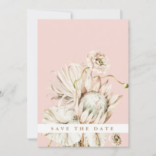 Save The Date Wild Boho Protea Pampas Grass Mariage Photo Blush