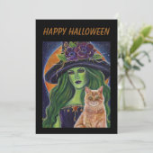 Save The Date Wild Magic Halloween sorcière et chat par Renee La (Debout devant)