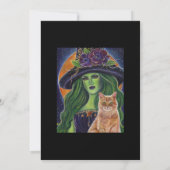 Save The Date Wild Magic Halloween sorcière et chat par Renee La (Dos)