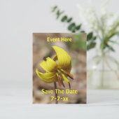 Save The Date Wild Trout Lily Flower Aankondigingskaart (Staand voorkant)