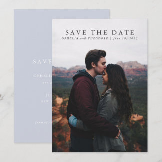 Save the Date Wildflower Blauwe Waterverf Elegant Kaart