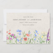 Save The Date Wildflower Boho Wedding Photo (Devant)