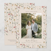 Save The Date Wildflower Floral Boho Fall Meadow Wedding Photo (Devant / Derrière)