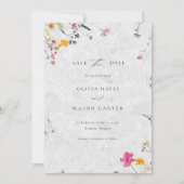 Save The Date Wildflower Garden Modern Ivory Arch Photo Wedding (Devant)