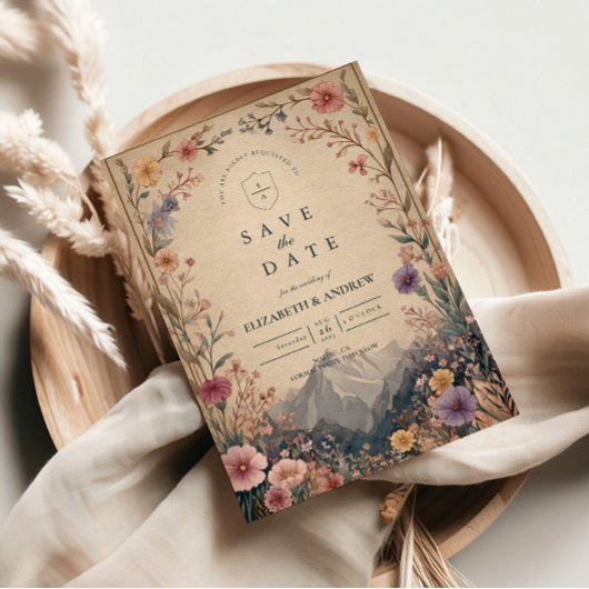 Save The Date Wildflower Mountain Botanical Wedding