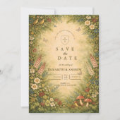 Save The Date Wildflower Woodland Garden Wedding (Devant)