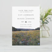 Save The Date Wildflowers Floral Meadow Photo Wedding (Debout devant)