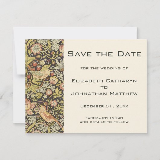  Save the Date William Morris Flowers (Voorkant)