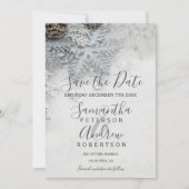Save The Date Winter merveilleland argent neige typographie mari (Devant)