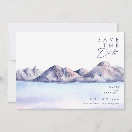 Save The Date Winter Mountain Horizontal Enregistrer La Date (Devant)