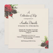 Save The Date Winter Pine Cone Celebration of Life Card (Devant / Derrière)
