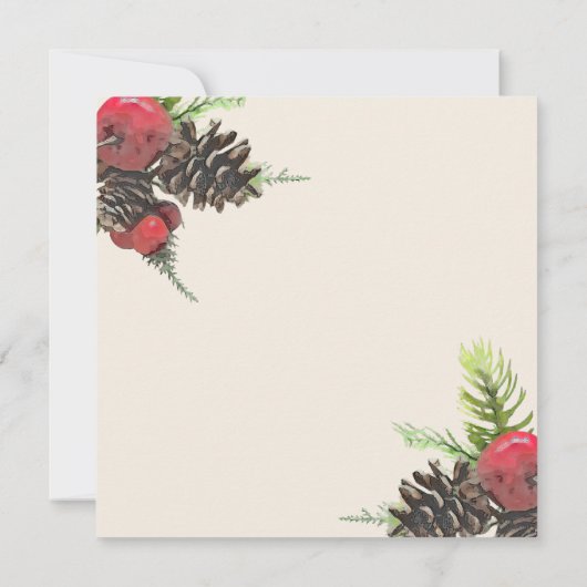 Save The Date Winter Pine Cone Celebration of Life Card (Dos)