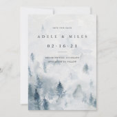 Save The Date Winter Reverie | Forêt d'aquarelle Enregistrer la  (Devant)