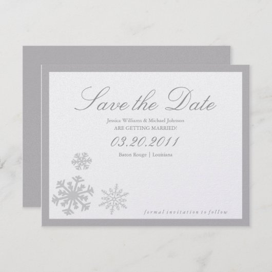 Save The Date Winter Wonderland Enregistrer la date (Devant / Derrière)