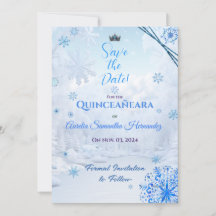 Winter Wonderland Quinceañera Enregistrer la date