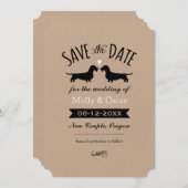 Save The Date Wire Haired Dachshunds Mariage Enregistrer la date (Devant / Derrière)