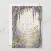 Save The Date Wisteria Arch Botanical Wedding (Devant)