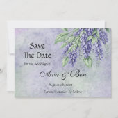 Save The Date Wisteria Peinte Ajouter Photo Enregistrer Les Cart (Devant)
