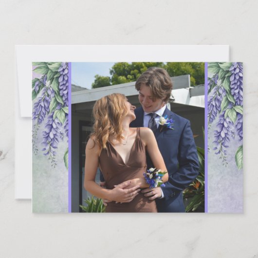 Save The Date Wisteria Peinte Ajouter Photo Enregistrer Les Cart (Dos)