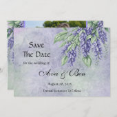 Save The Date Wisteria Peinte Ajouter Photo Enregistrer Les Cart (Devant / Derrière)