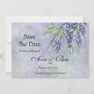 Save The Date Wisteria Peinte Ajouter Photo Enregistrer Les Cart