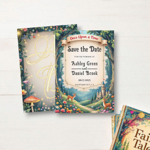 Save The Date Woodland Enchanted Forest Castle Fairytale Mariage