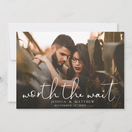 Save The Date Worth the Wait Mariage Photo Script Modern Overlay (Devant)