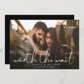 Save The Date Worth the Wait Mariage Photo Script Modern Overlay (Devant / Derrière)