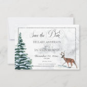 Save The Date Wreath d'hiver et Mariage cardinal (Devant)