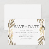 Save The Date Wreath Doré Moderne Sauvez La Date (Devant / Derrière)