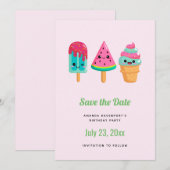 Save The Date Yummy Ice Cream Trio Vibe été (Devant / Derrière)